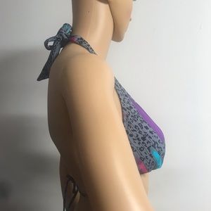 Billabong halter bikini top Gray Leopard print